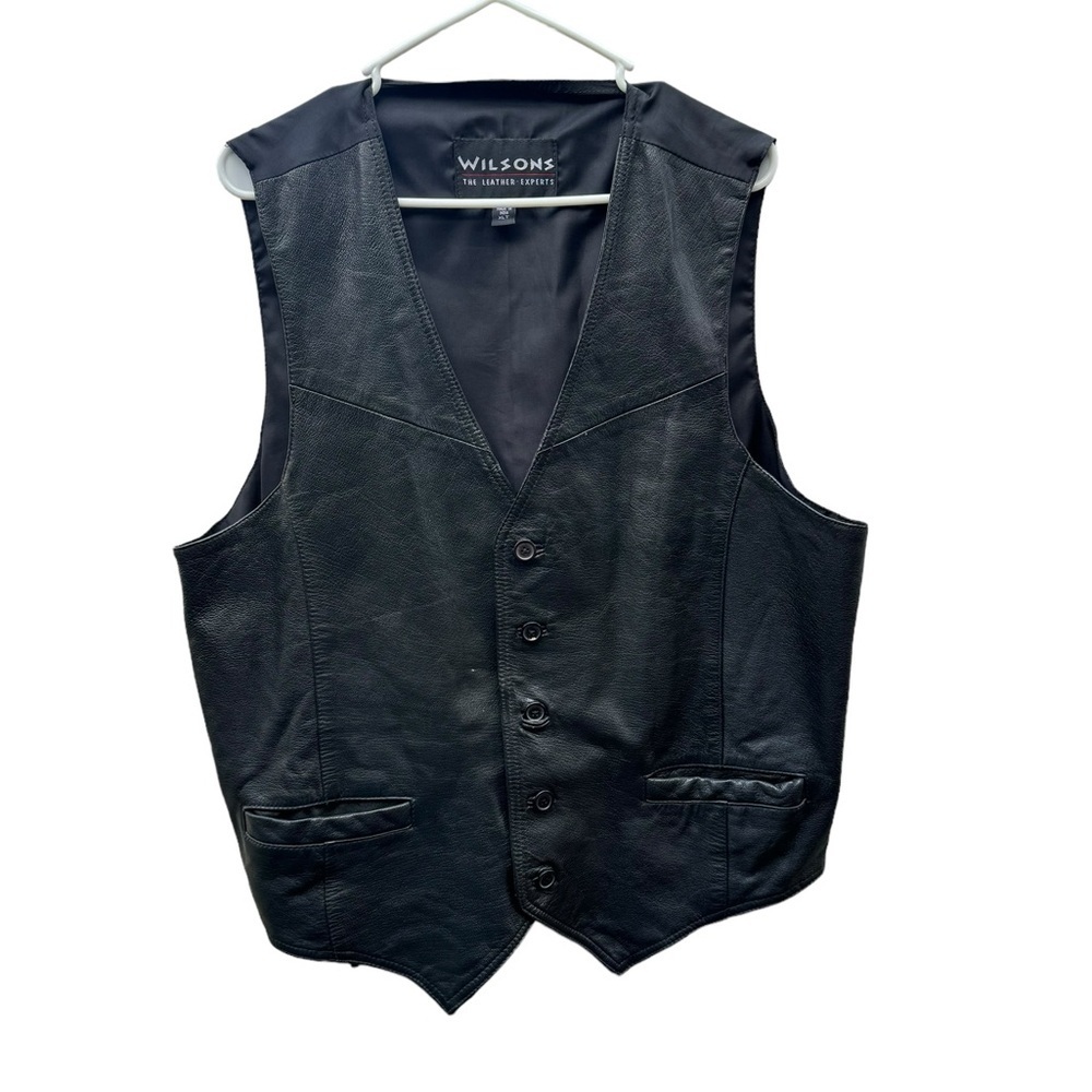 Wilsons The Leather Experts | Black Leather Vest- size XL T tall